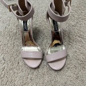 Elegant Nude Pink Ankle Strap Heels